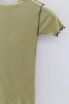 BASERANGE France organic cotton ruffled textured T-shirt BAS-TTVN-RB-AU23-HUILV gray green